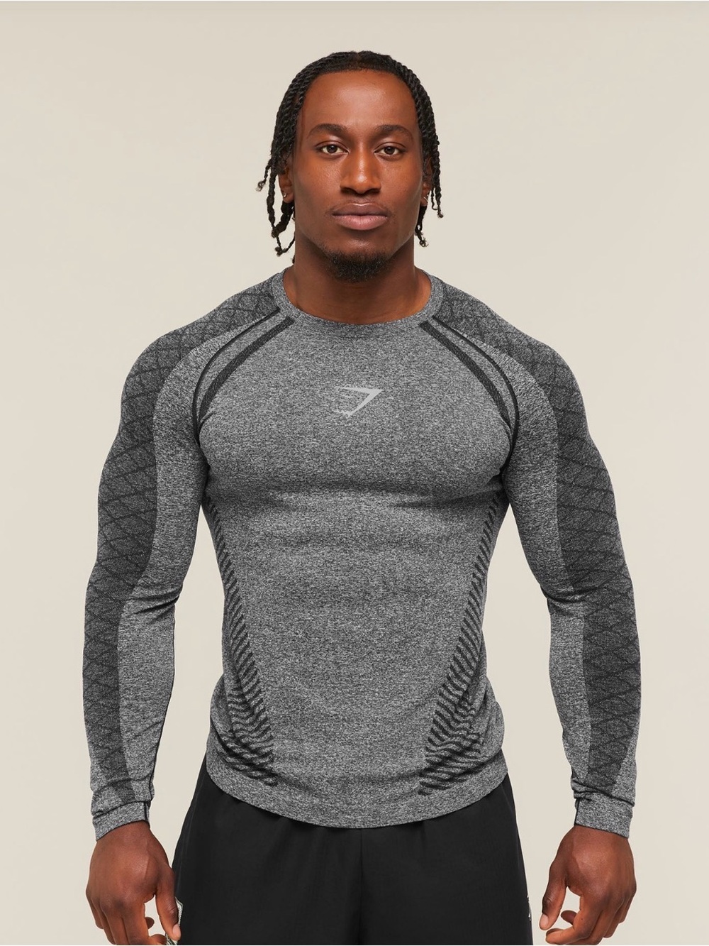 Gymshark Devant set long sleeve and short sleeve black and grey size large